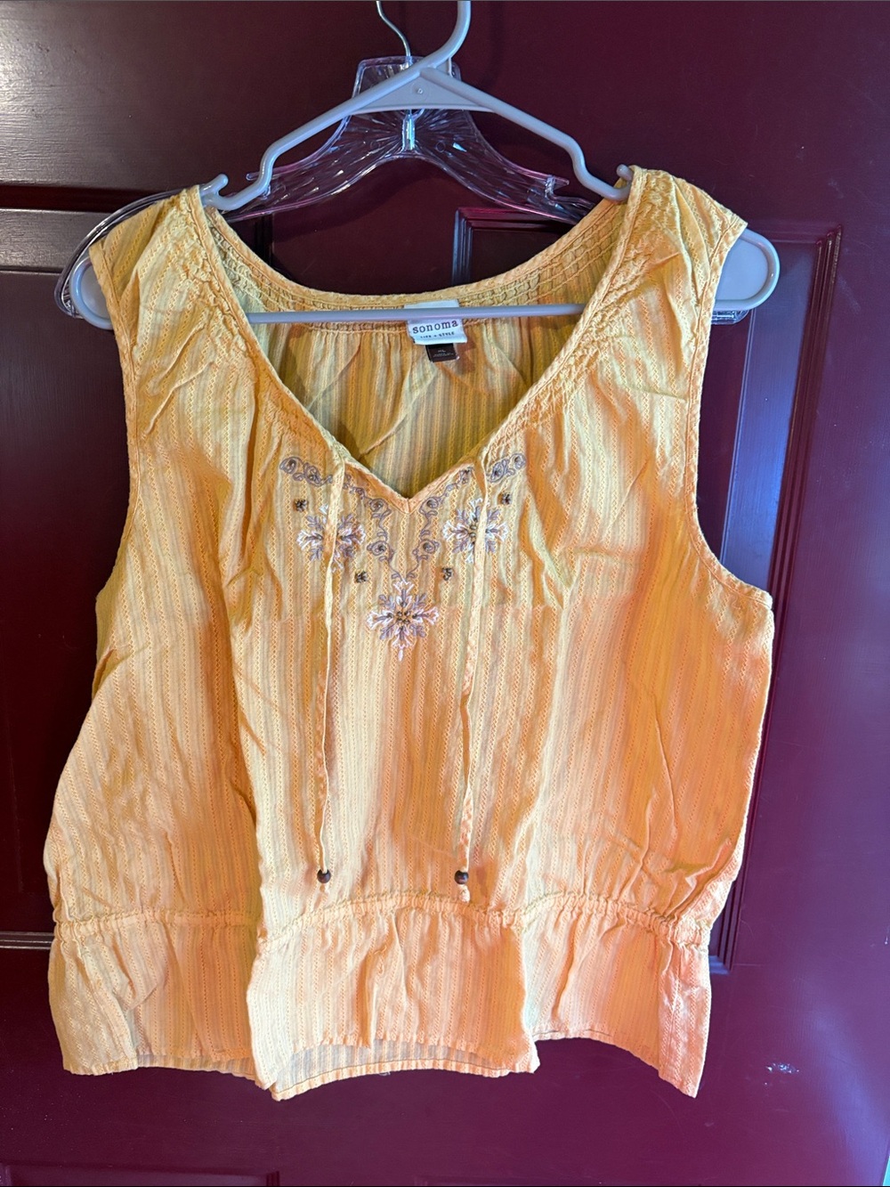 Yellow beaded blouse